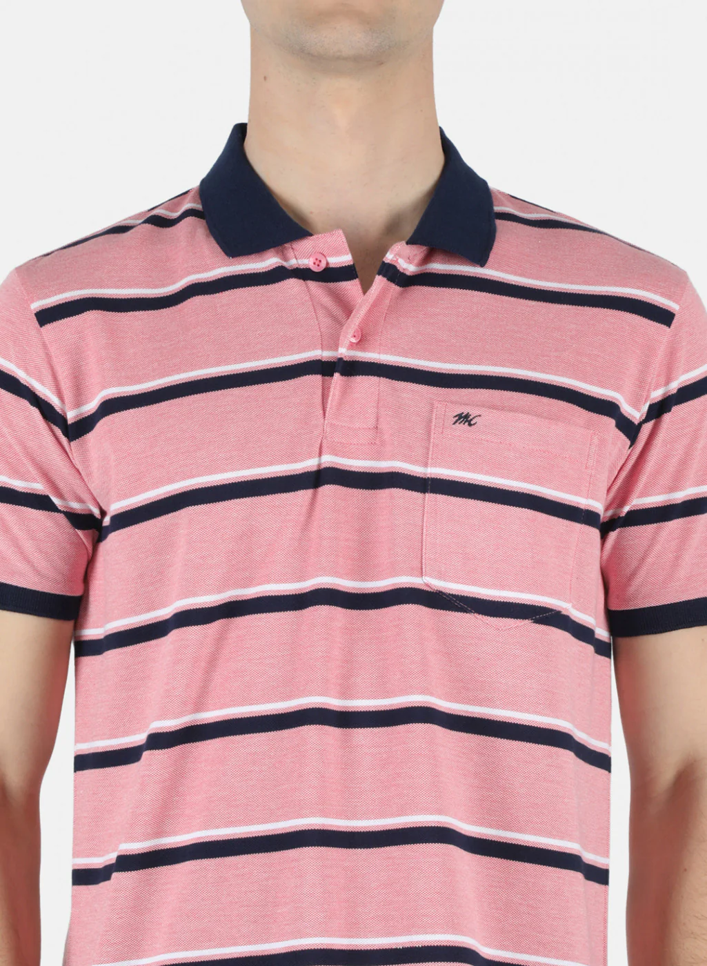 Men Pink Stripe T-Shirt - Image 4