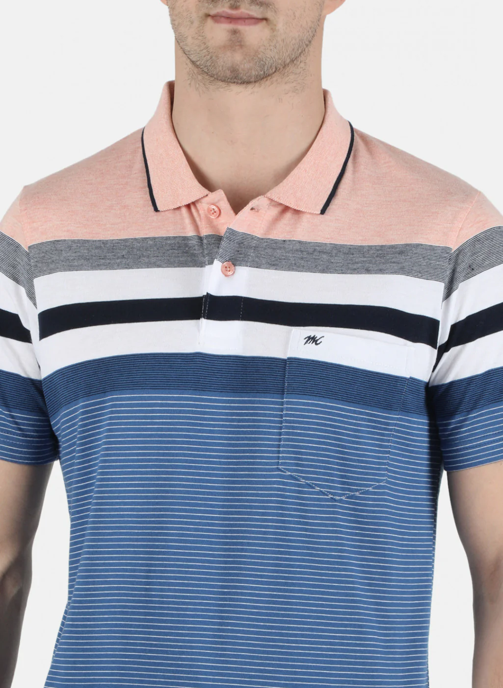 Men Pink Stripe T-Shirt - Image 4