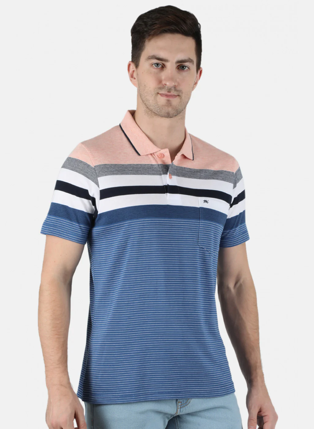 Men Pink Stripe T-Shirt - Image 5