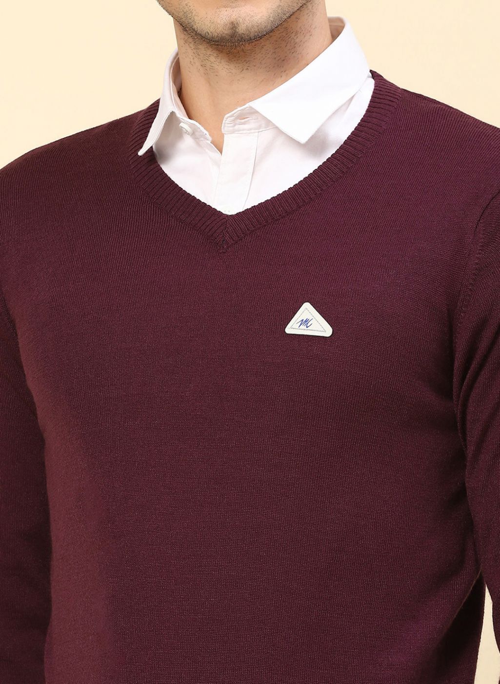 Men Purple Solid Wool blend Pullover - Image 6