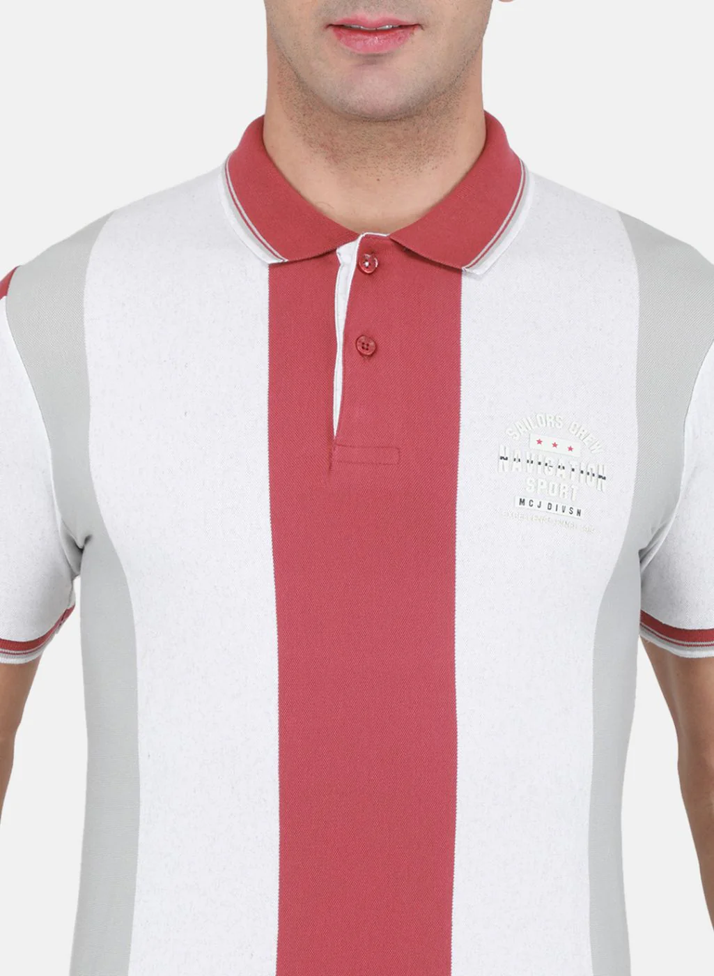 Men Red Jaquard T-Shirt - Image 5