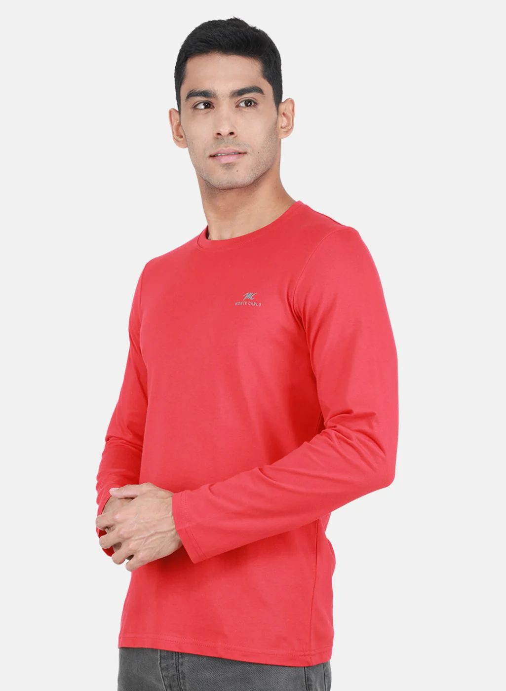 Men Red & Olive Solid T-Shirt - Image 3