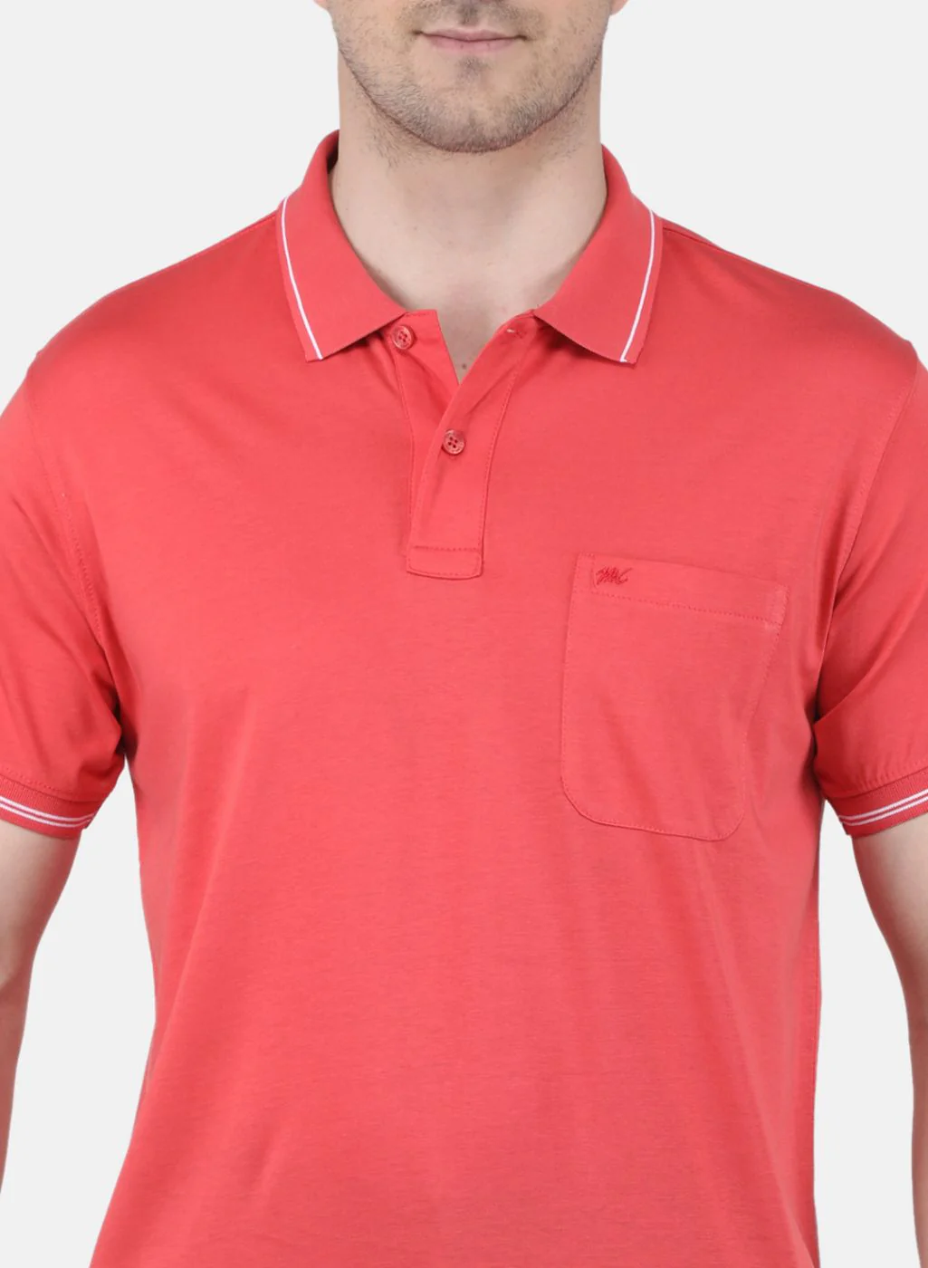 Men Red Solid T-Shirt - Image 5