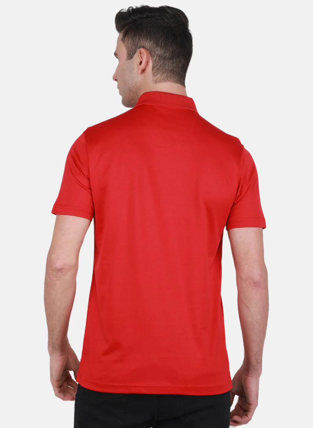 Men Red Solid T-Shirt - Image 3