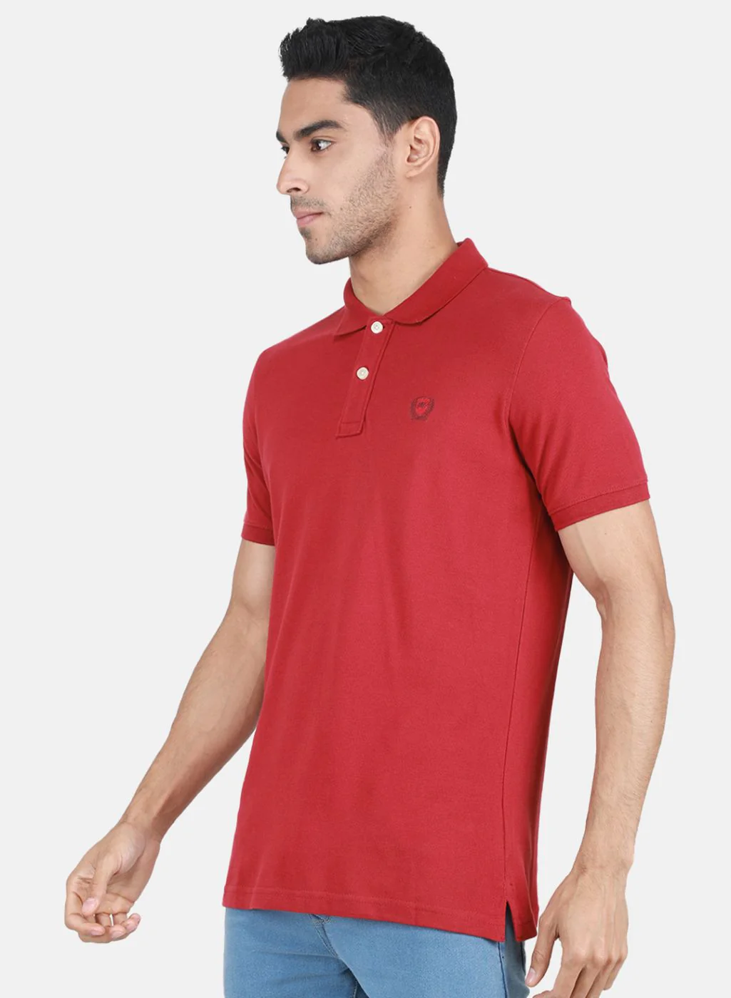 Men Red Solid T-Shirt - Image 2