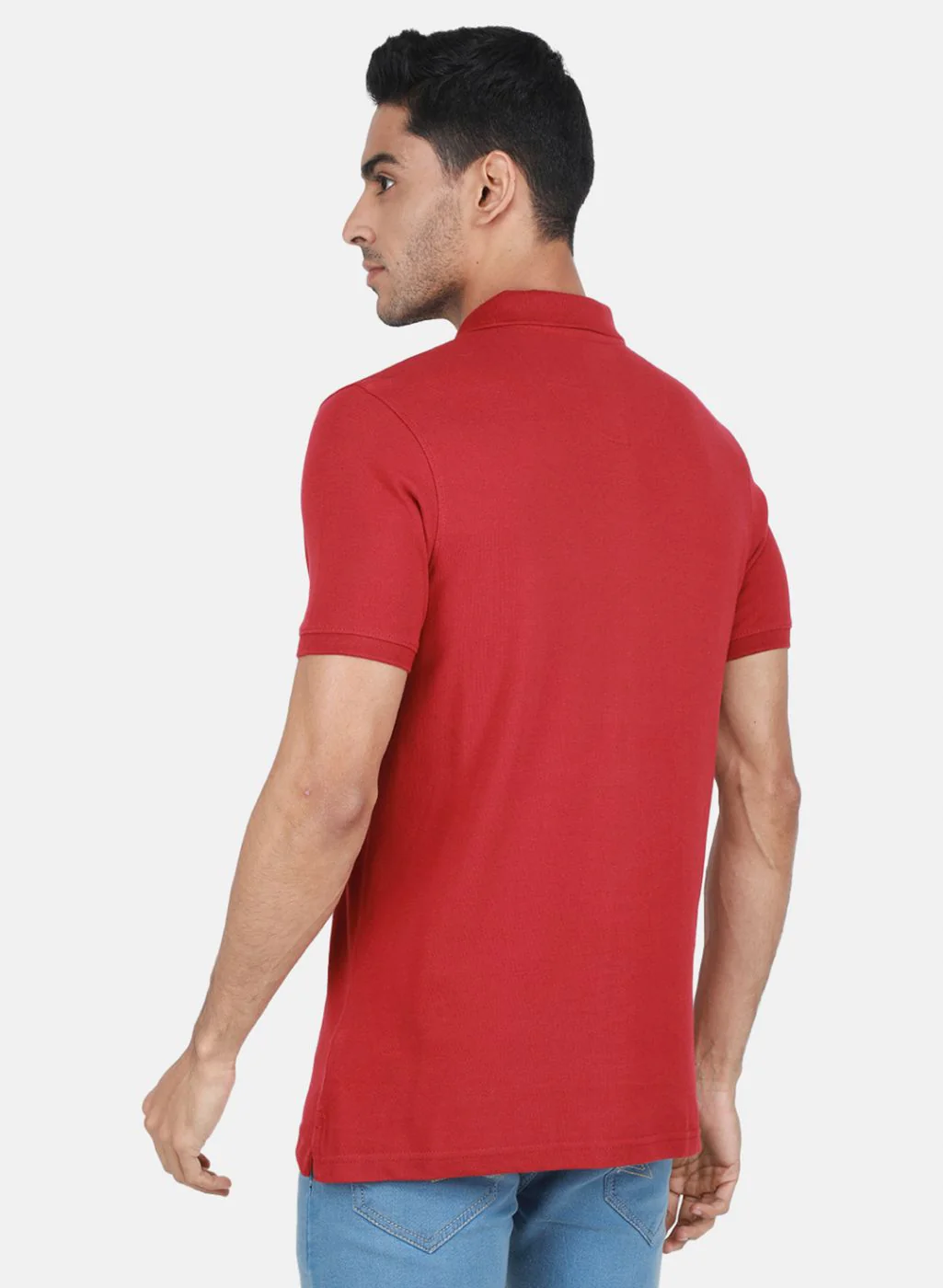 Men Red Solid T-Shirt - Image 3