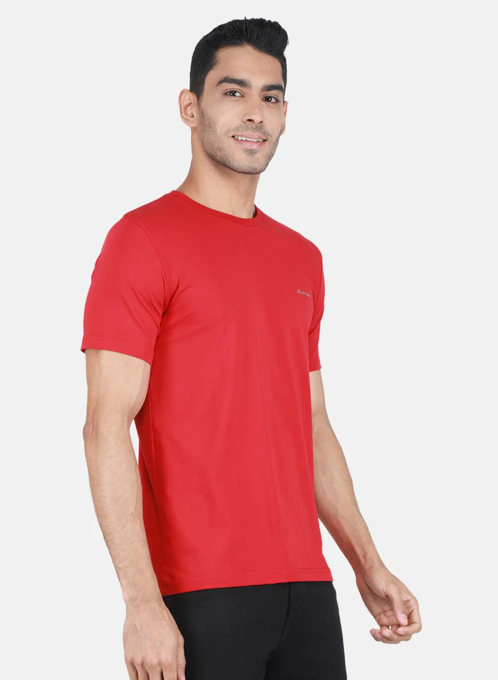Men Red Solid T-Shirt - Image 6