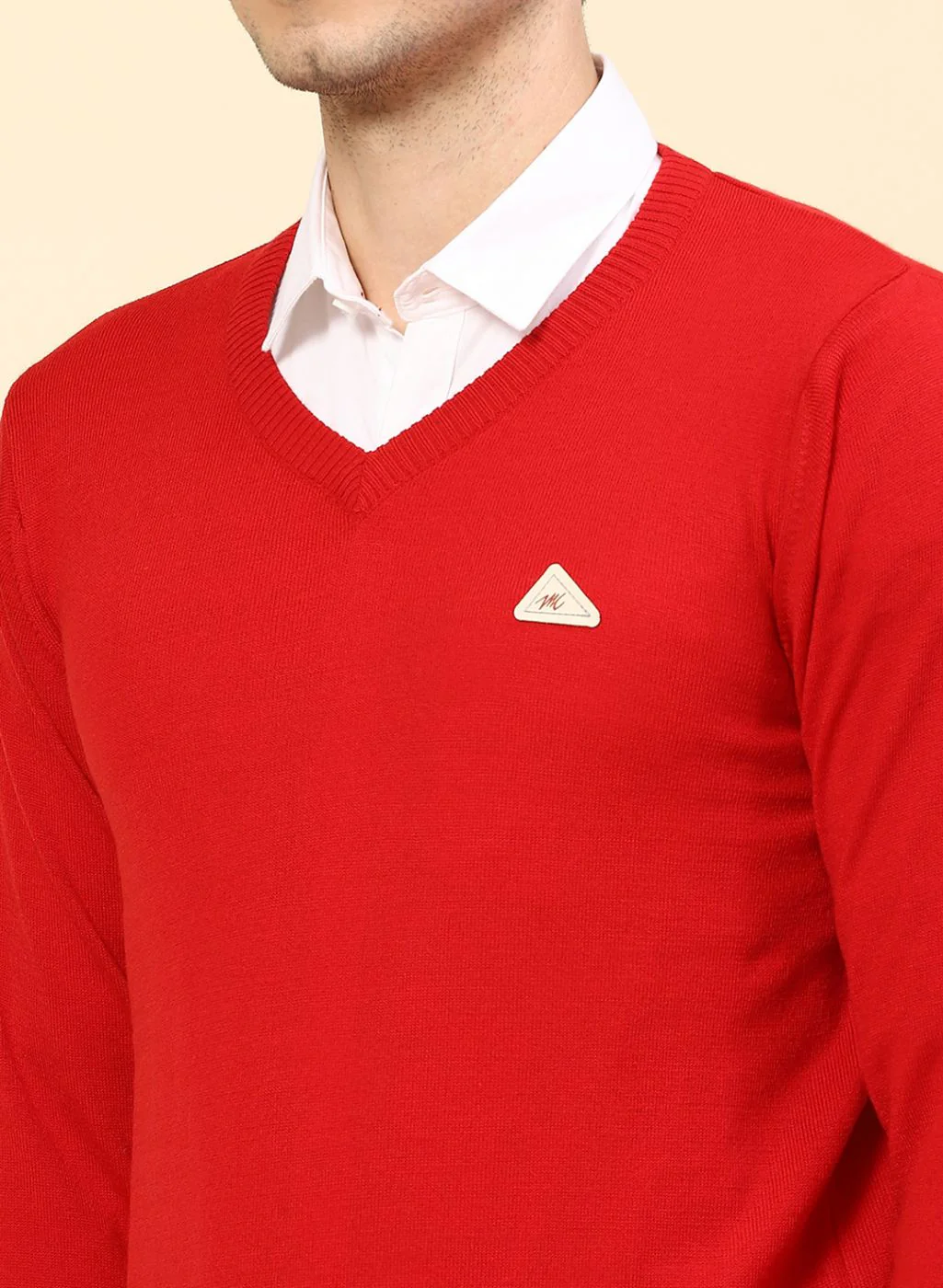 Men Red Solid Wool blend Pullover - Image 6