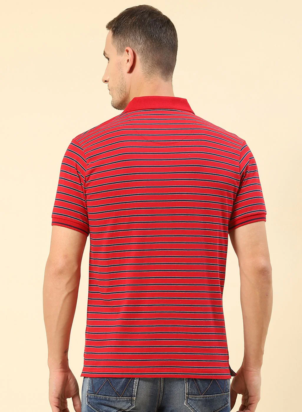 Men Red Stripe T-Shirt - Image 4