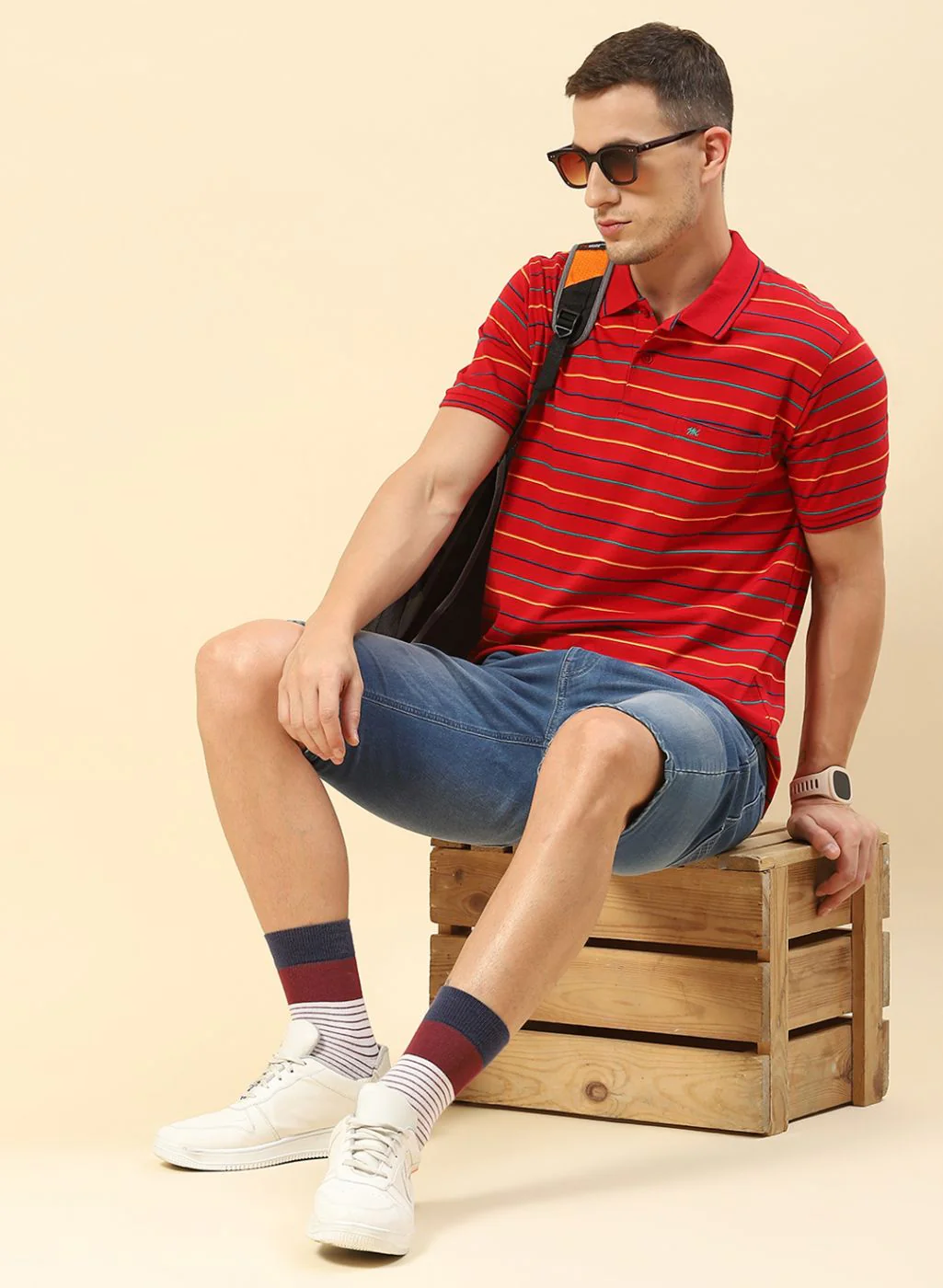 Men Red Stripe T-Shirt - Image 5