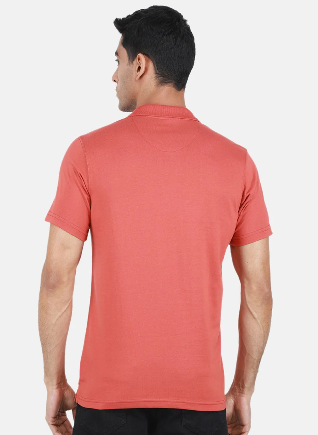 Men Rust Orange Solid T-Shirt - Image 3