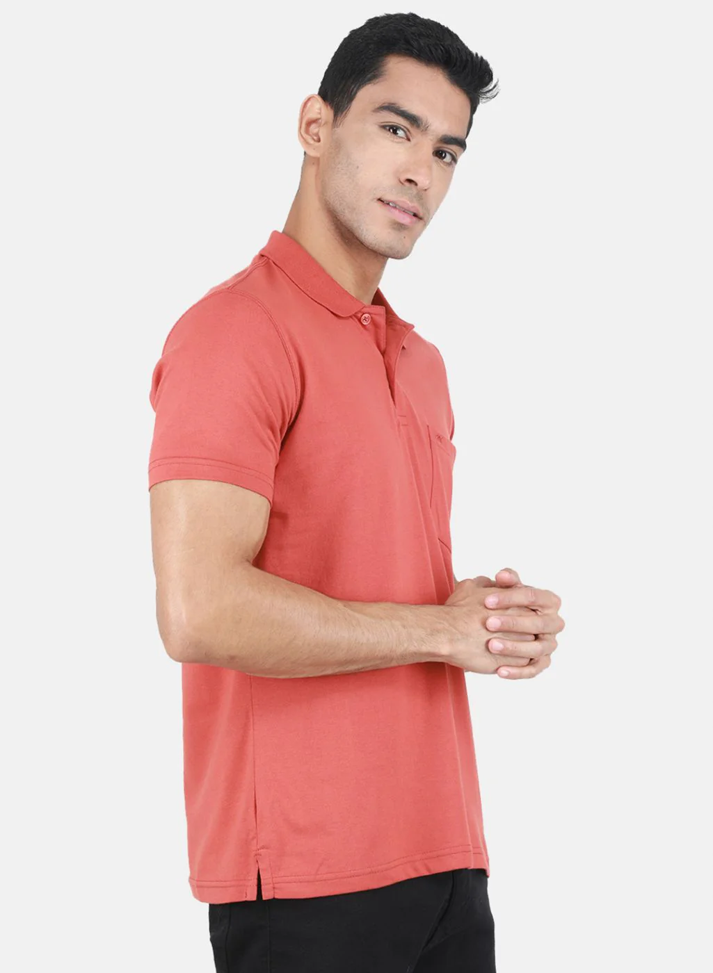 Men Rust Orange Solid T-Shirt - Image 6