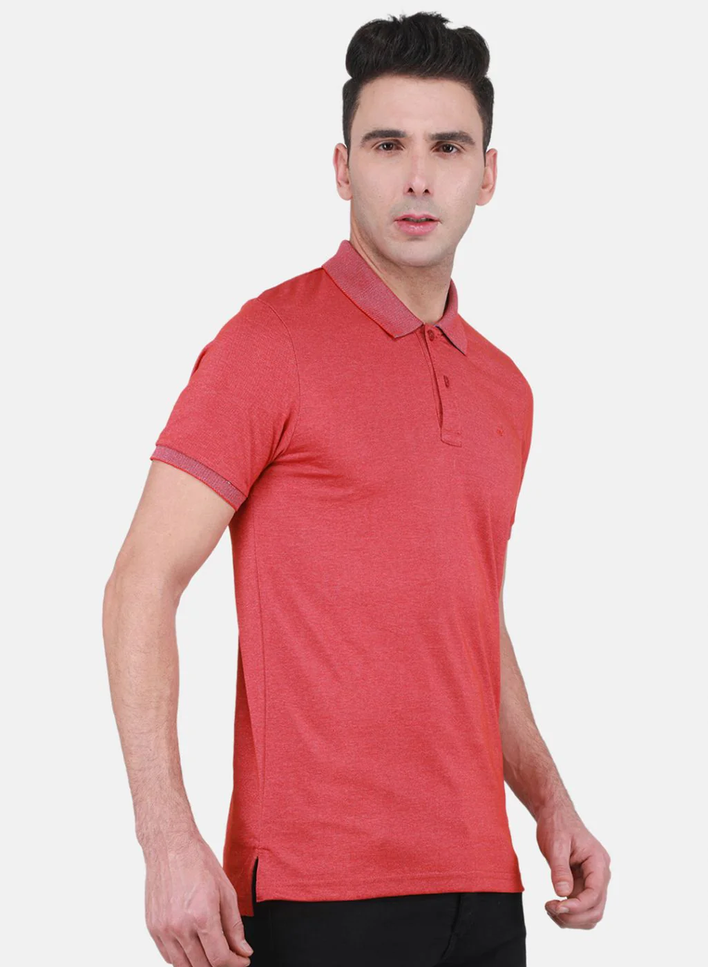 Men Rust Orange Solid T-Shirt - Image 6