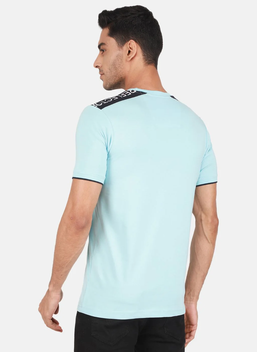 Men Sky Blue Printed T-Shirt - Image 3
