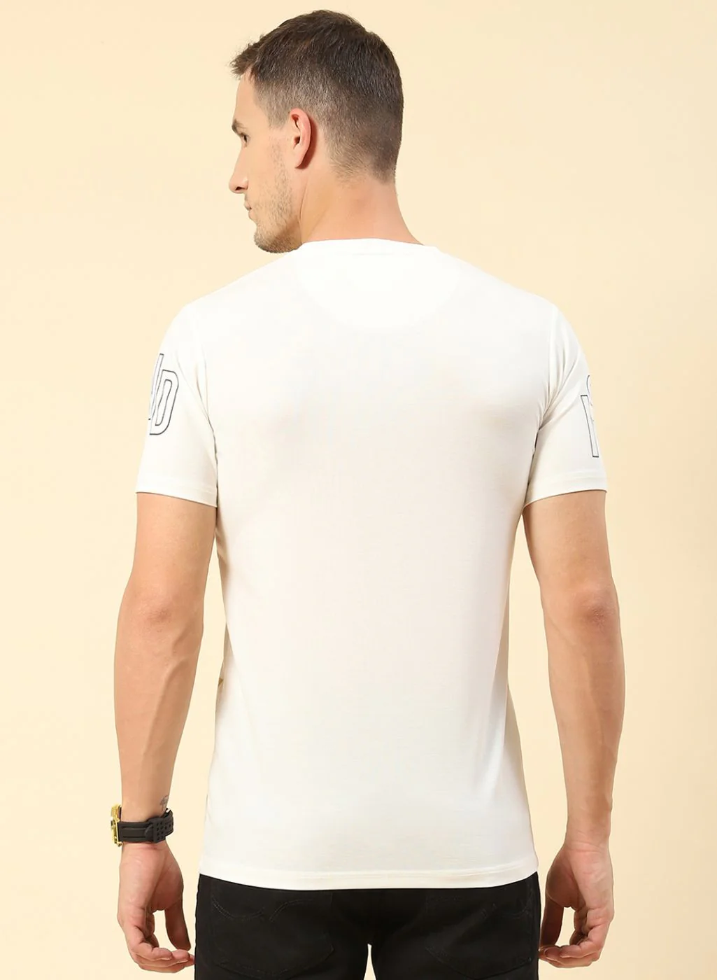 Men White Printed T-Shirt - Image 4