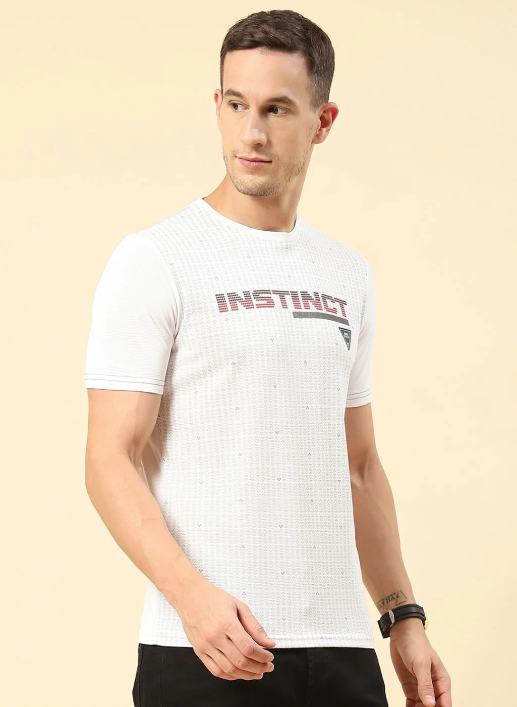 Men White Printed T-Shirt - Image 4
