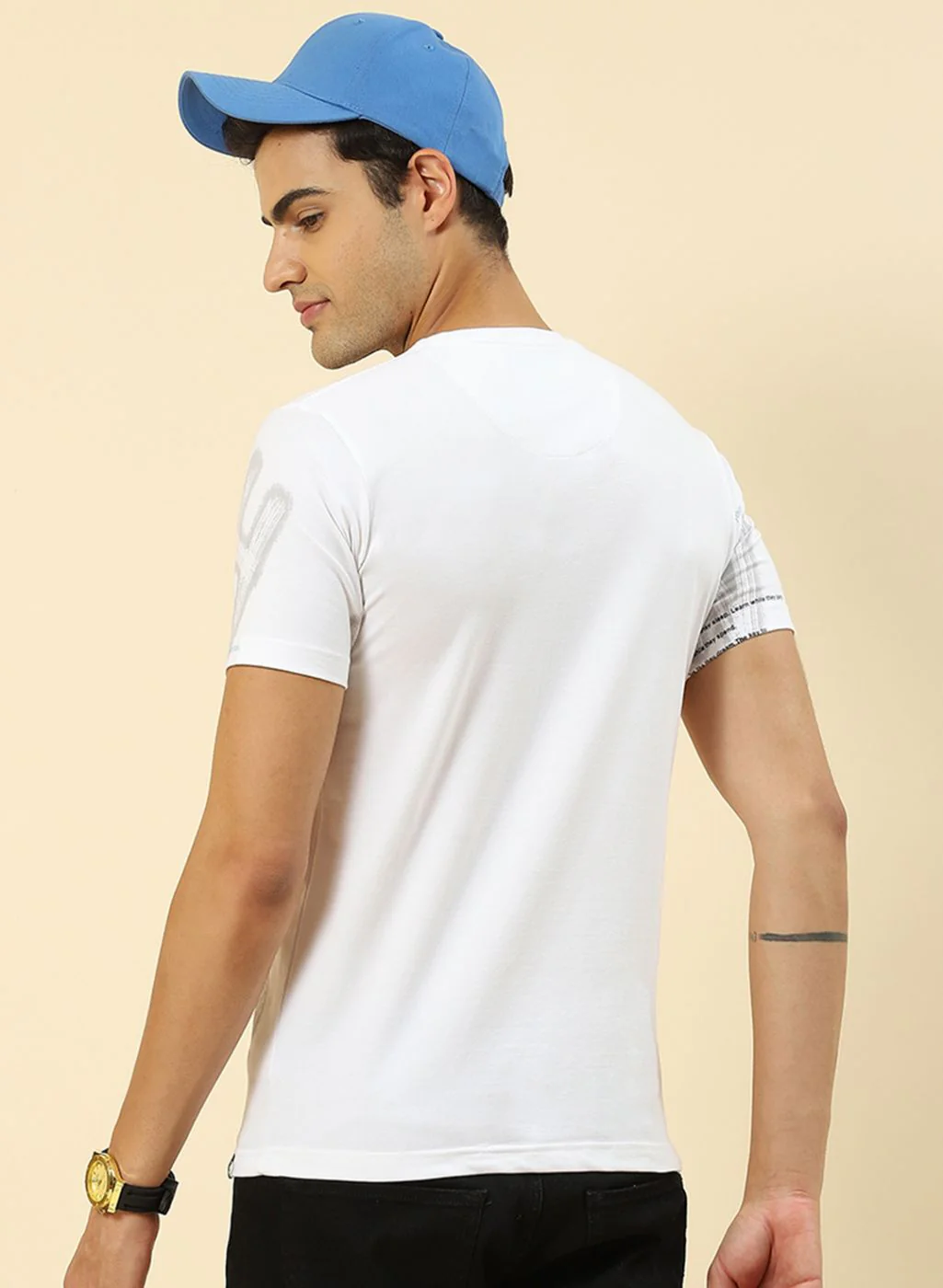 Men White Printed T-Shirt - Image 5