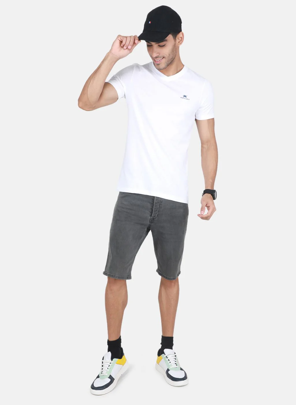 Men White Solid T-Shirt - Image 4