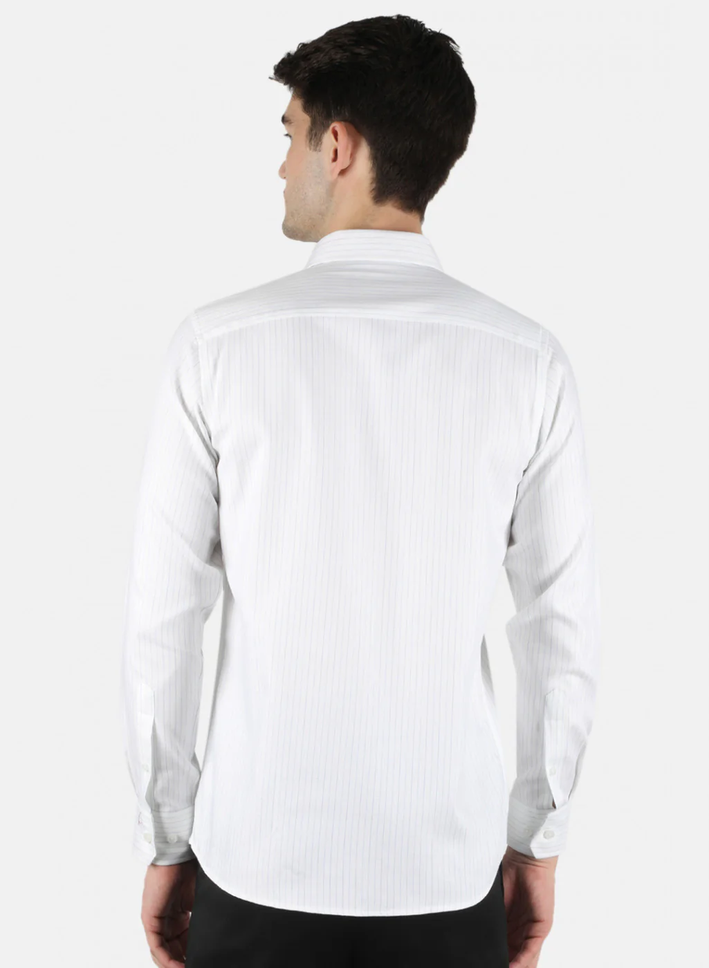 Men White Stripe Shirt - Image 3