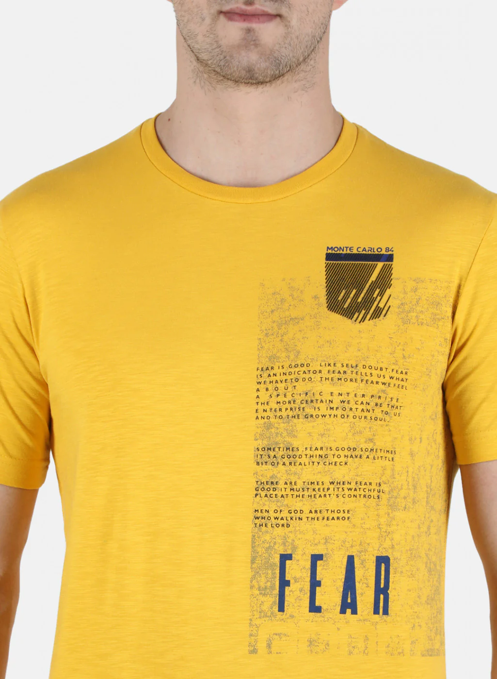 Men Yellow Printed T-Shirt - Image 4