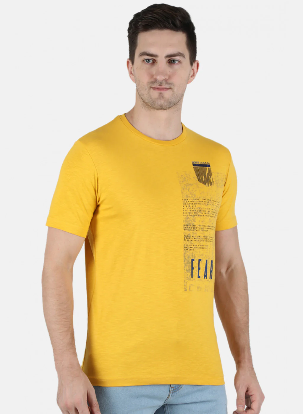 Men Yellow Printed T-Shirt - Image 6