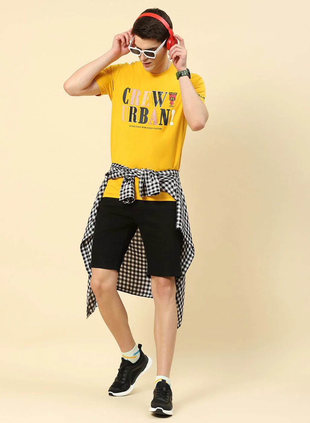 Men Yellow Printed T-Shirt - Image 2