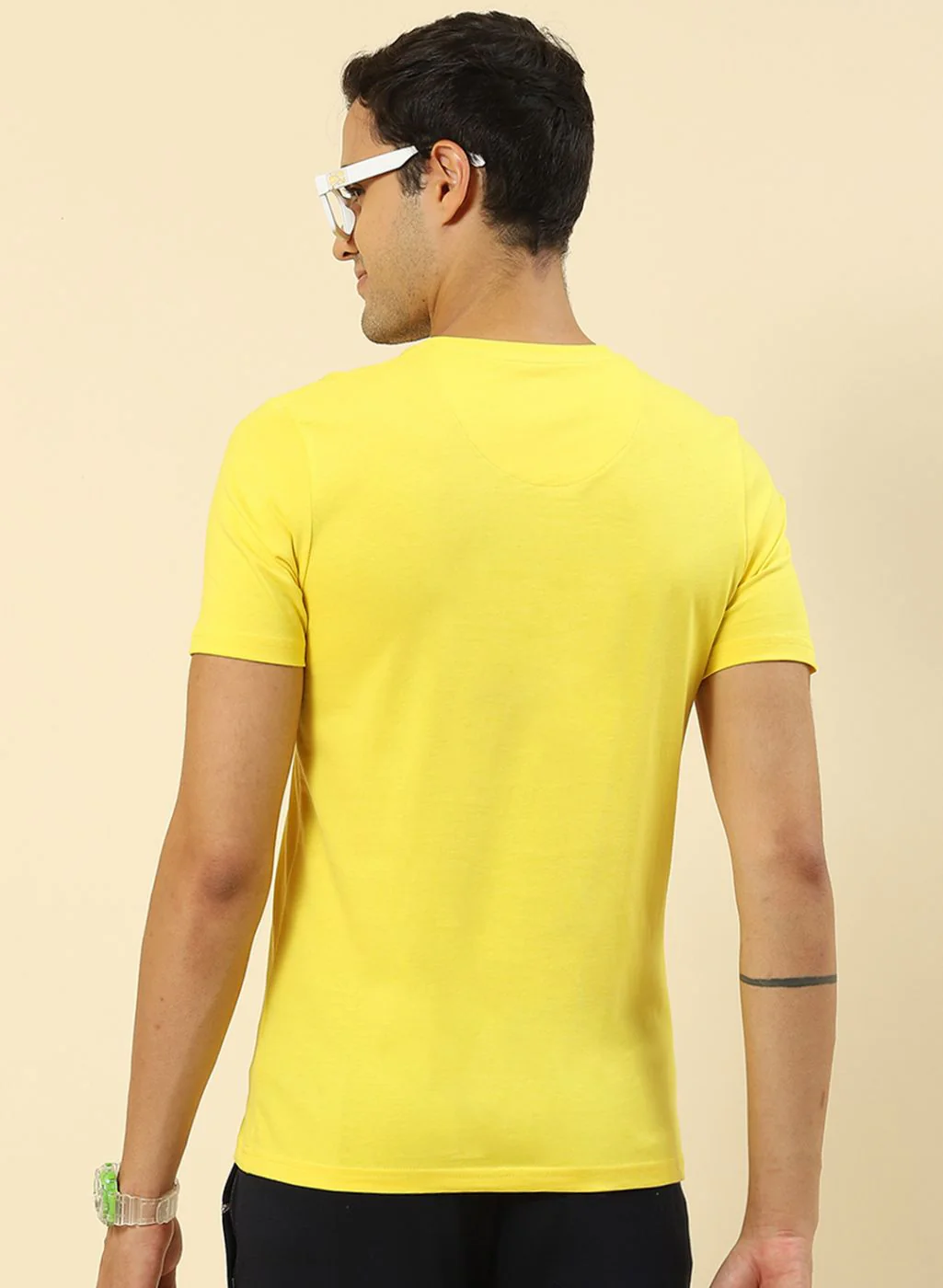 Men Yellow Printed T-Shirt - Image 5