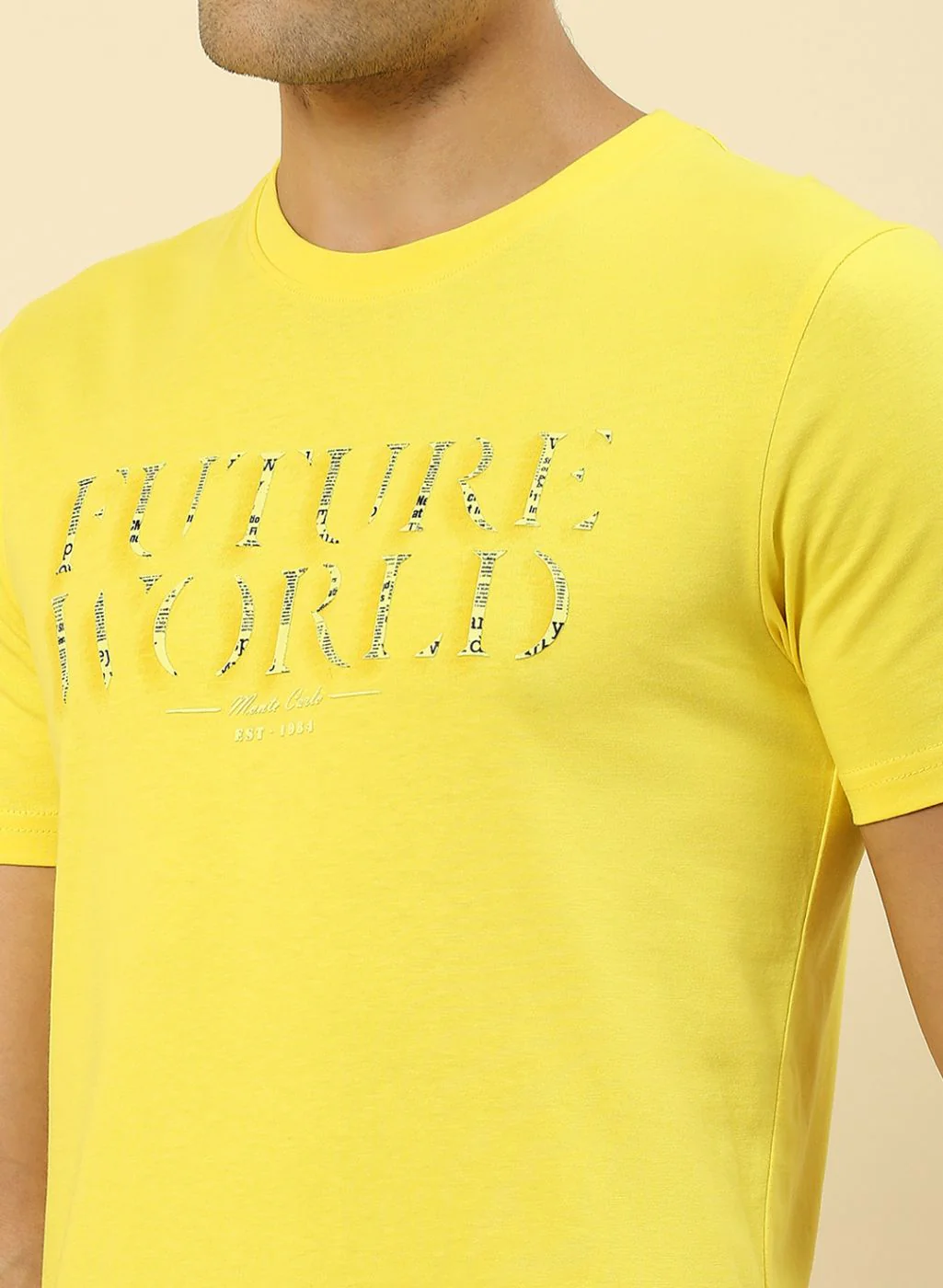 Men Yellow Printed T-Shirt - Image 6