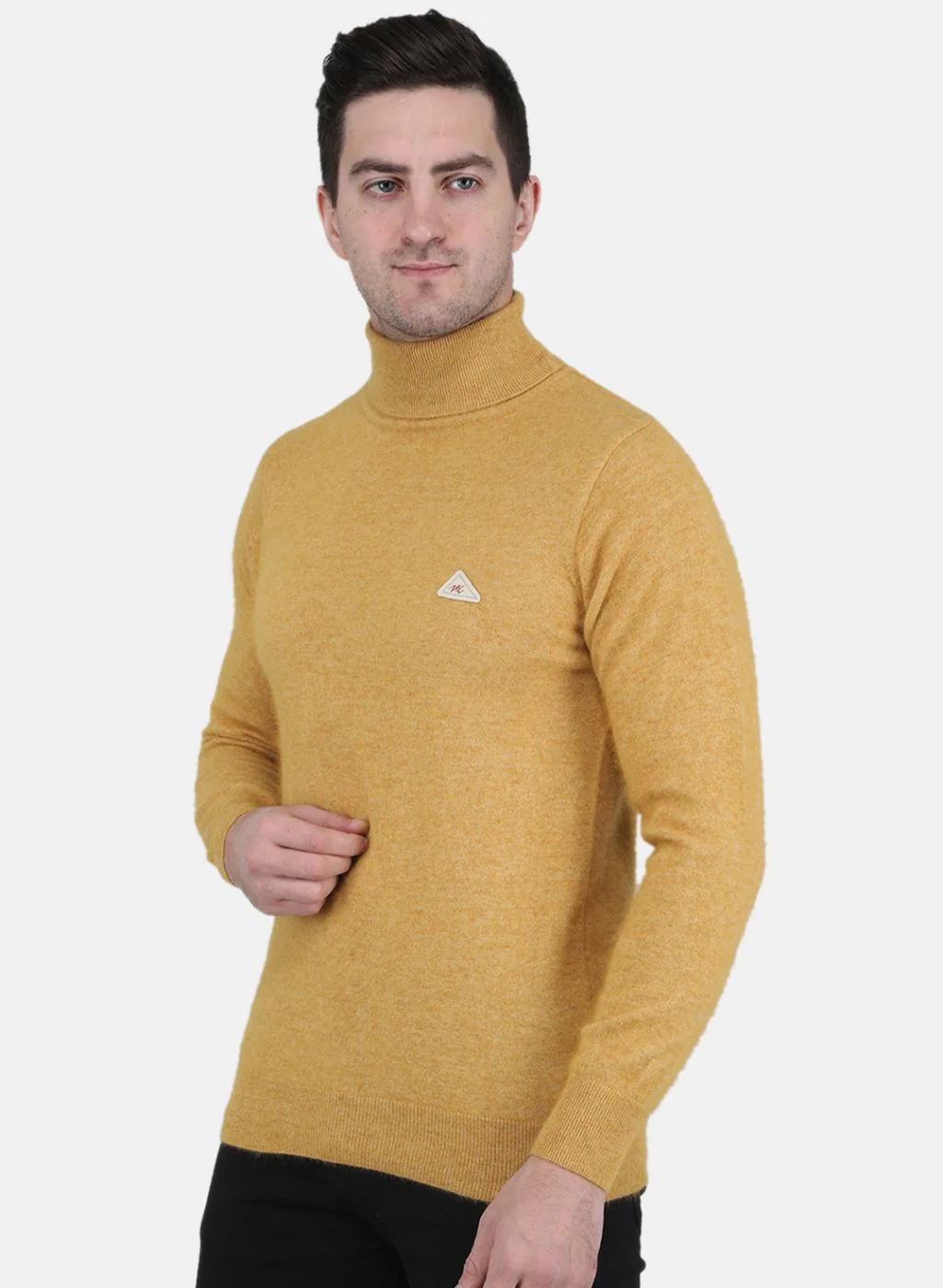 Men Yellow Solid Pullover - Image 2