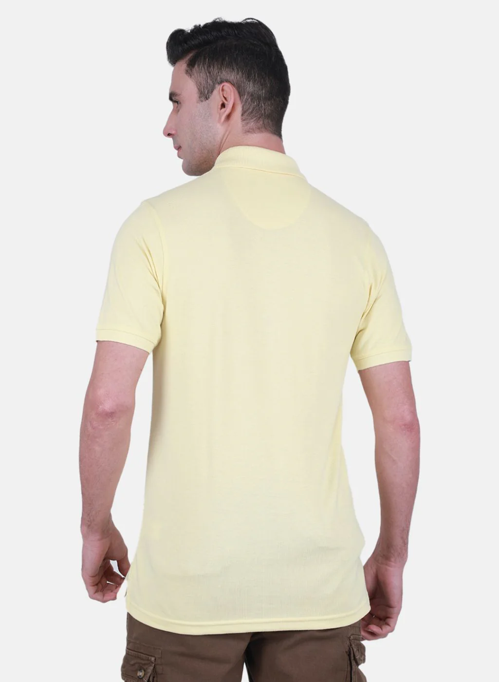 Men Yellow Solid T-Shirt - Image 3
