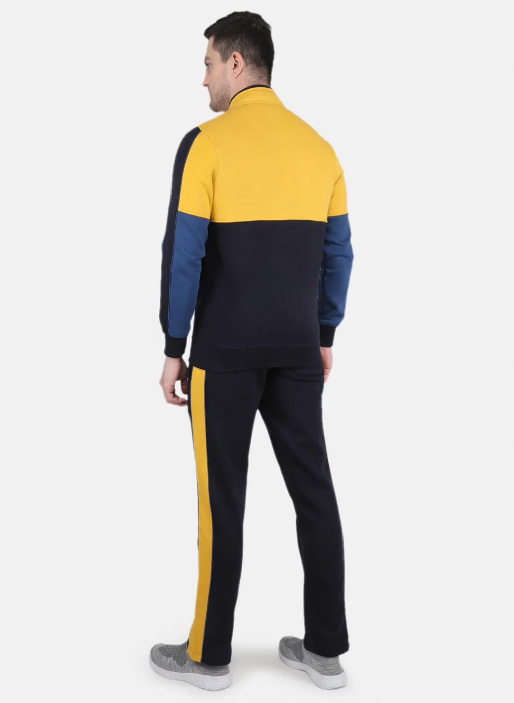 Men Yellow Solid Tracksuit - Image 3