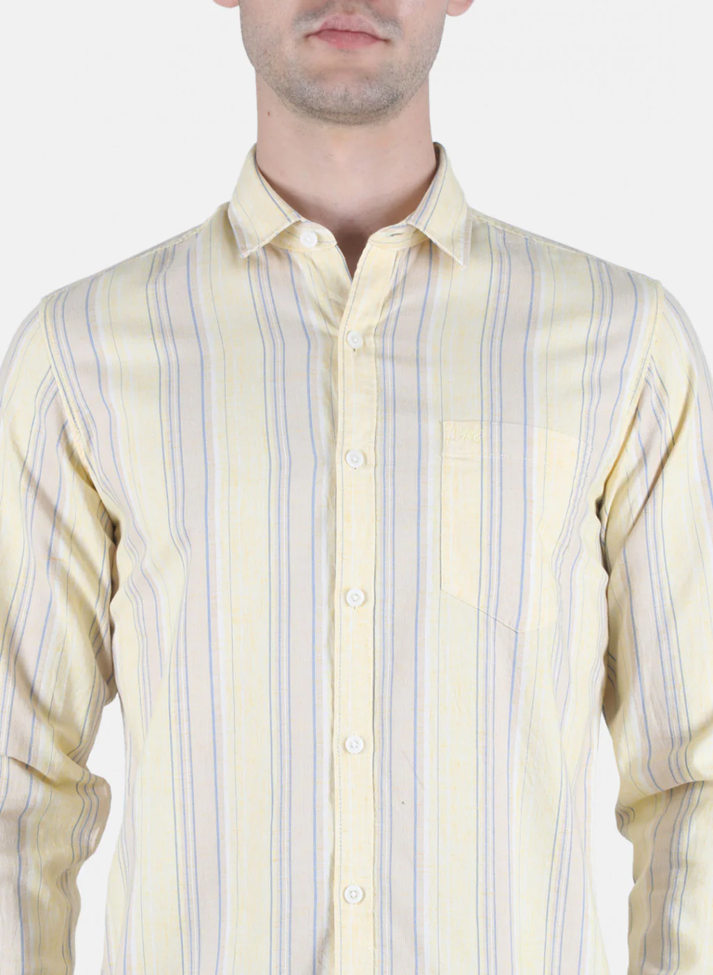 Men Yellow Stripe Shirt - Image 5