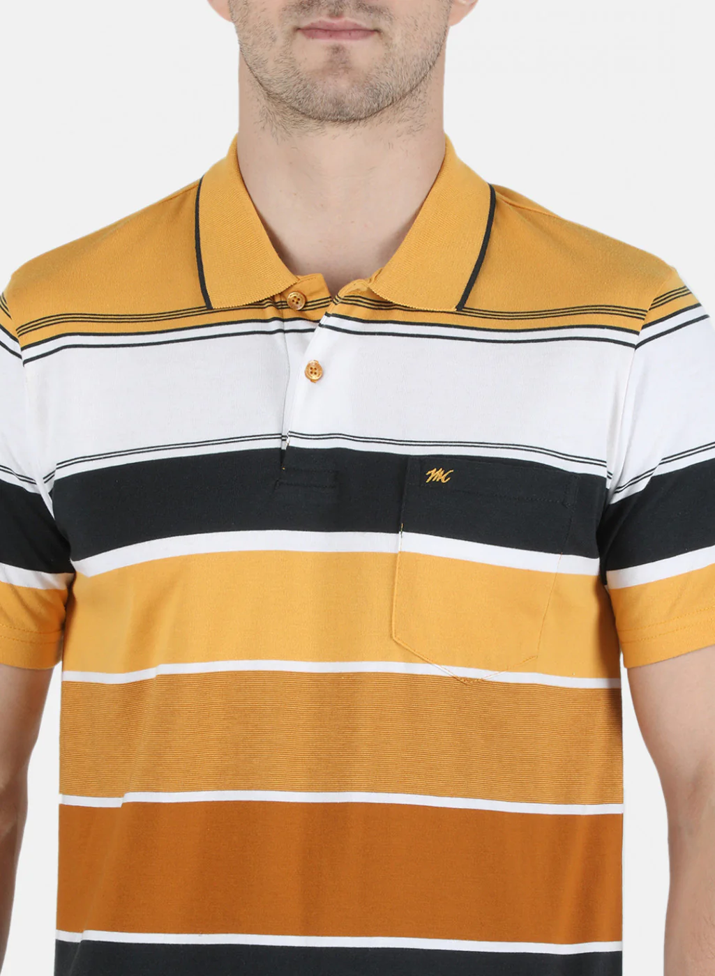 Men Yellow Stripe T-Shirt - Image 4