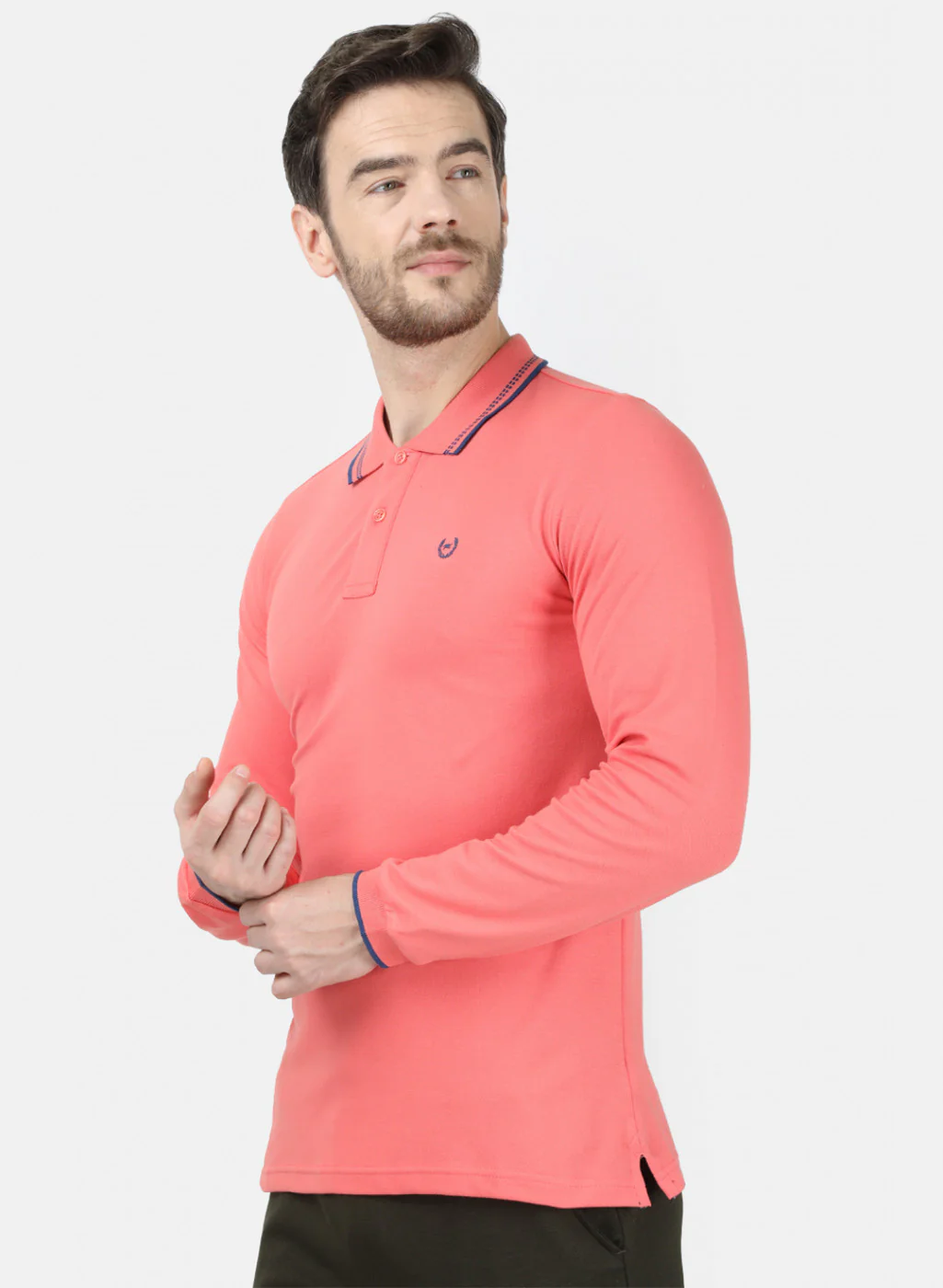 Mens Orange Plain T-Shirt - Image 2