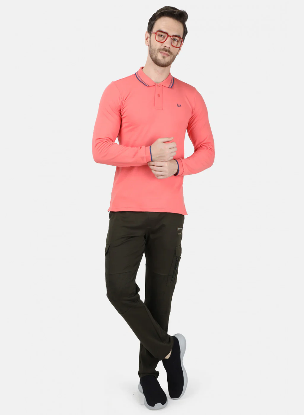 Mens Orange Plain T-Shirt - Image 4