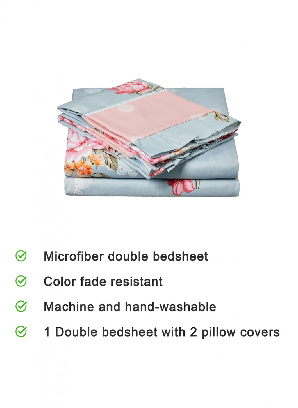 Multi Color 130 GSM Bedsheet with 2 Pillow Covers - Image 4