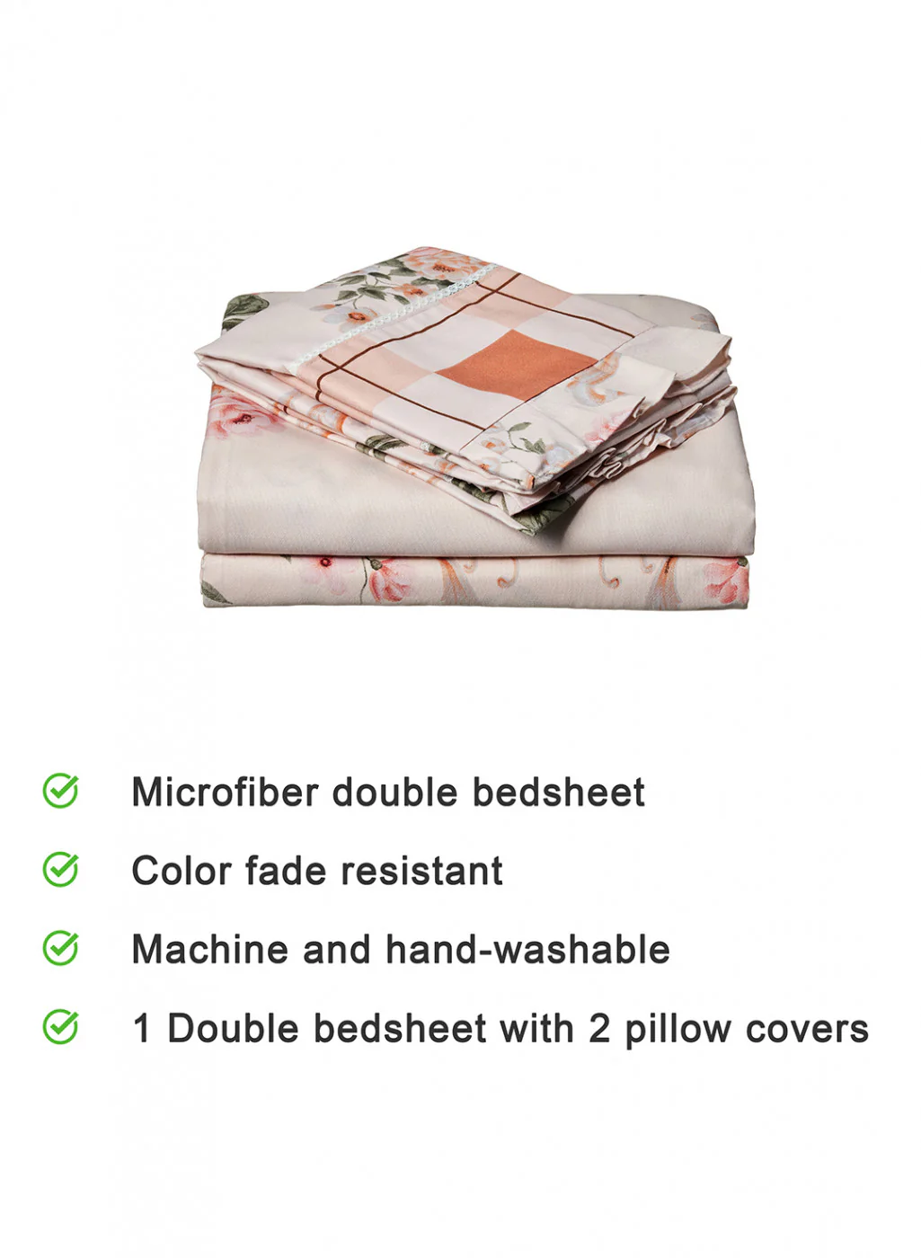Multi Color 130 GSM Bedsheet with 2 Pillow Covers - Image 4