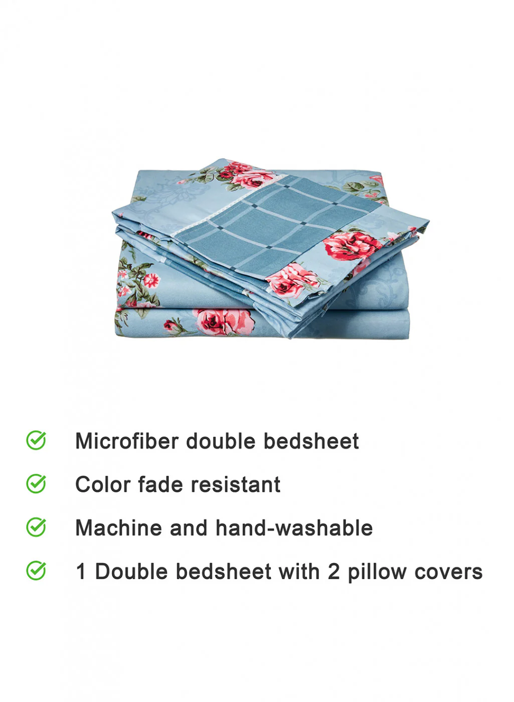 Multi Color 130 GSM Bedsheet with 2 Pillow Covers - Image 4