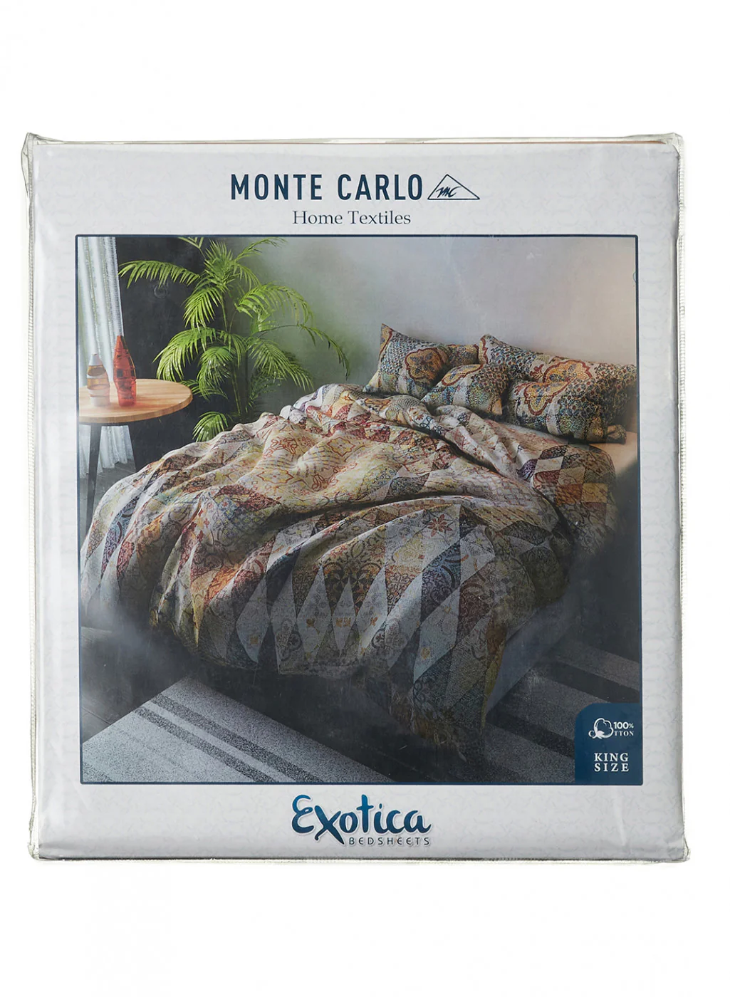 Multi Color 200 TC Bedsheet with 2 Pillow Covers - Image 2