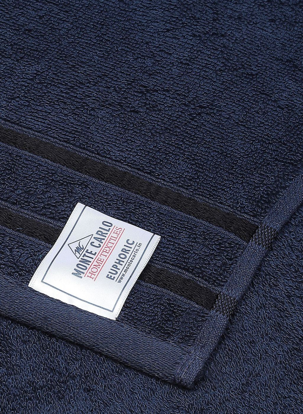 NAvy Blue & Pink Cotton 525 GSM Towel Set Pack of 4 (2 Bath & 2 Hand Towels) - Image 4