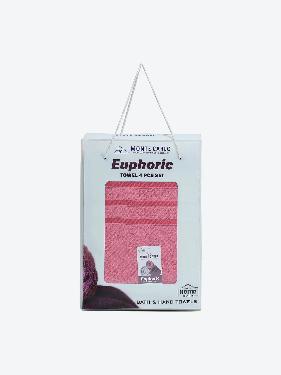 NAvy Blue & Pink Cotton 525 GSM Towel Set Pack of 4 (2 Bath & 2 Hand Towels) - Image 9