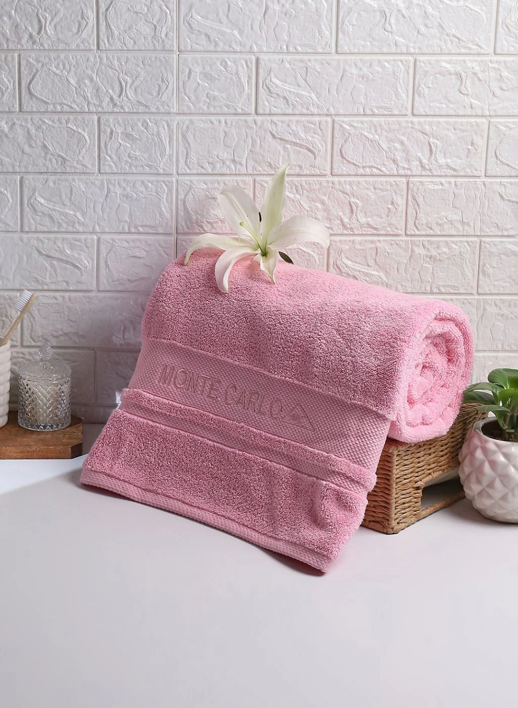 Pink Cotton 625 GSM Bath Towel - Image 2