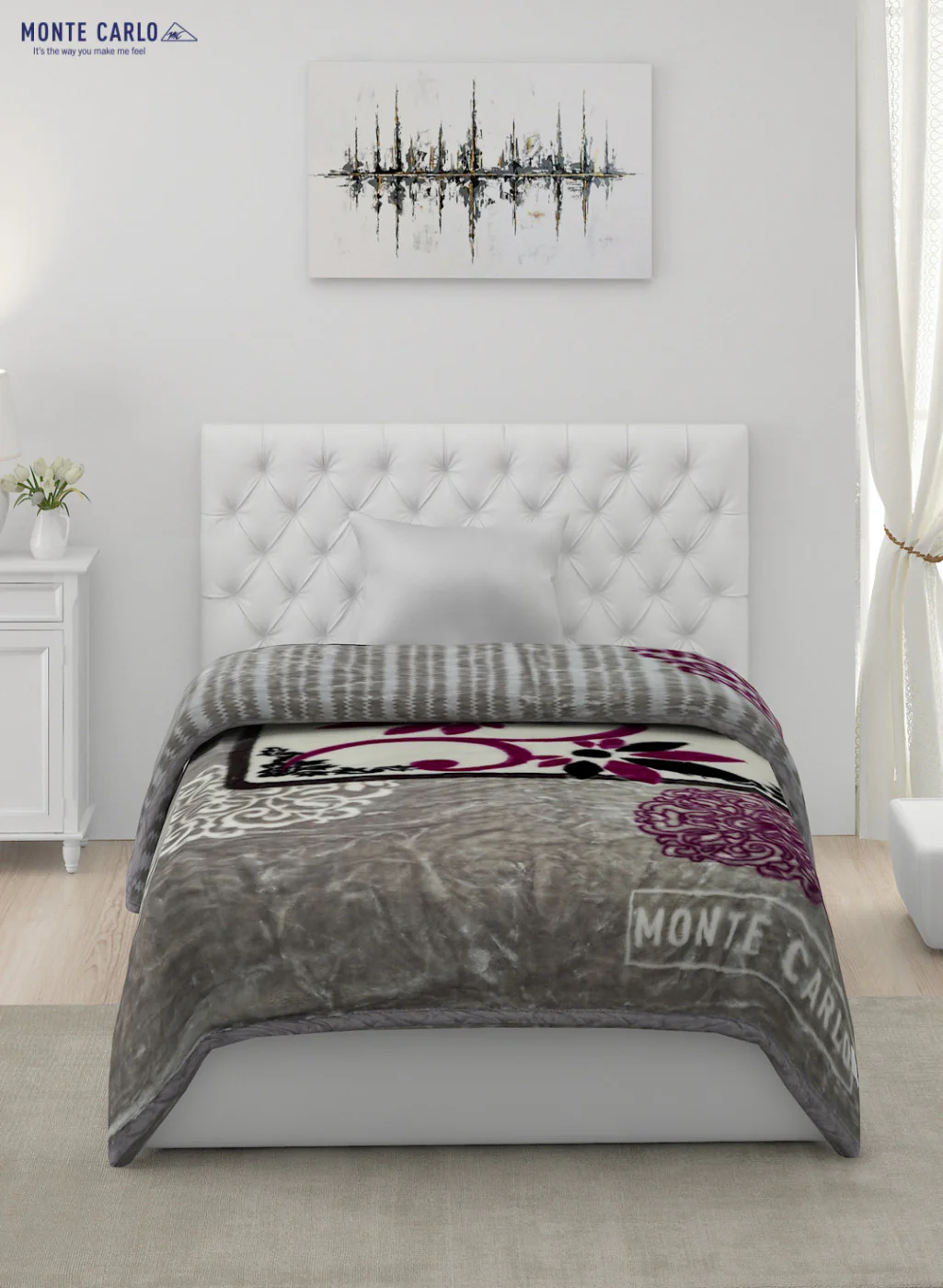 Printed Mink Single Blanket for Heavy Winter -2 Ply - Image 2