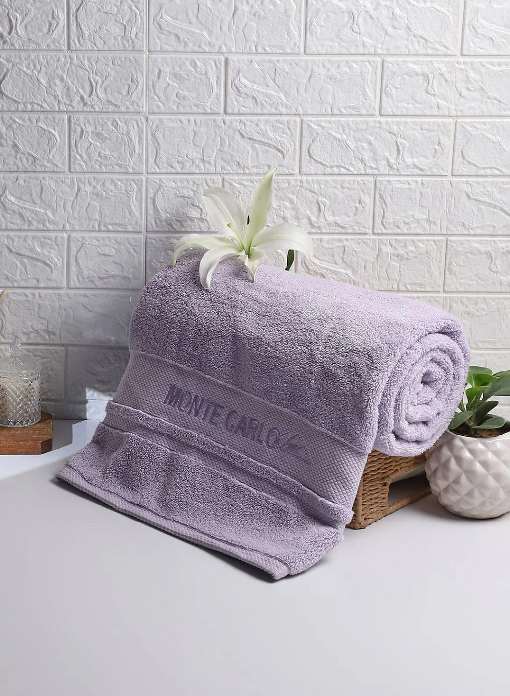 Purple Cotton 625 GSM Bath Towel - Image 2