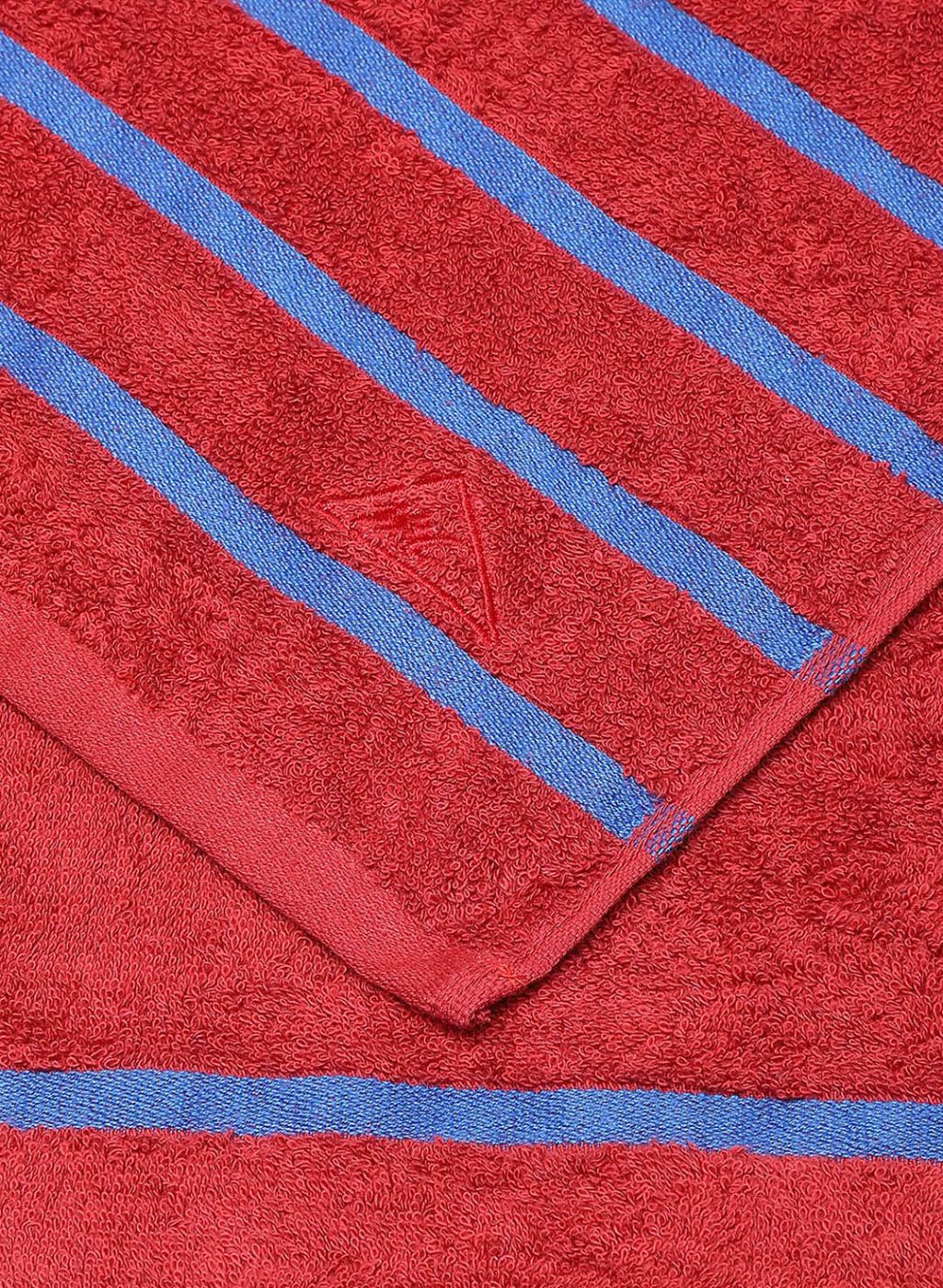 Red & Blue Cotton 525 GSM Bath Towel (Pack of 2) - Image 3