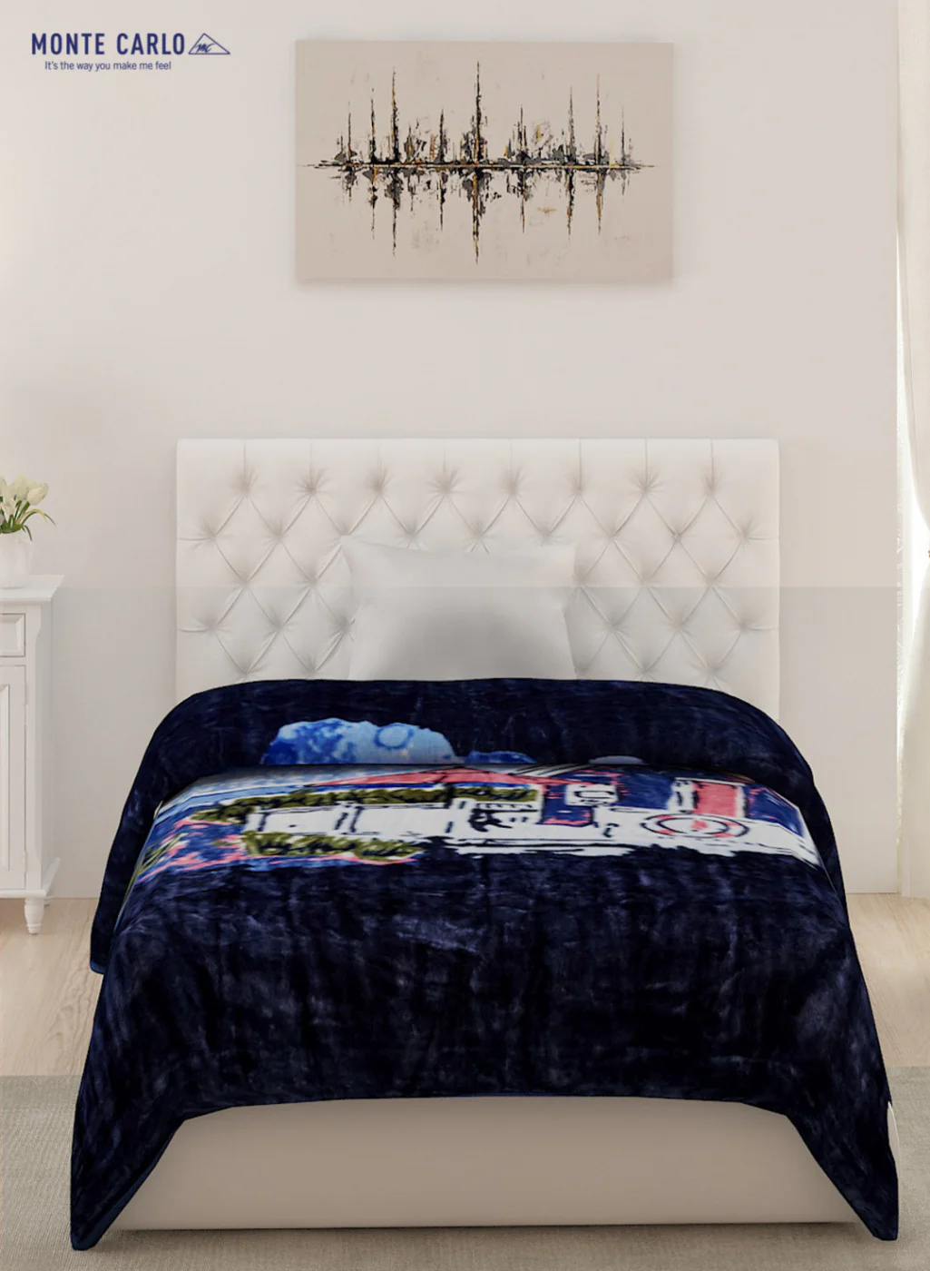 Single Bed Multicolor Mink Blanket - 1 Ply - Image 2