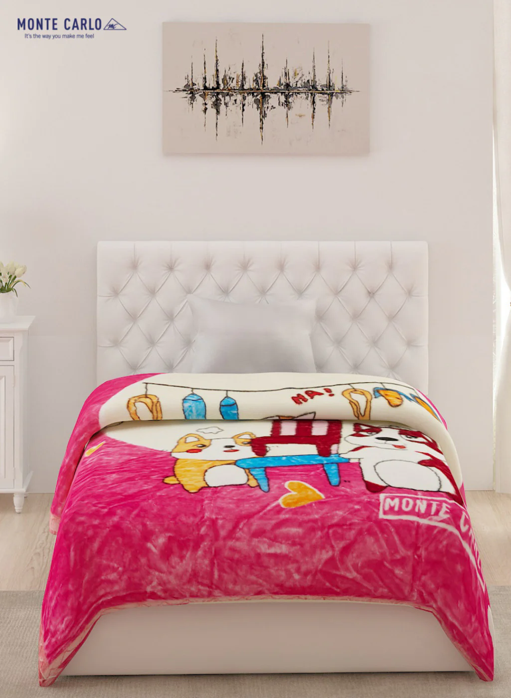 Single Bed Multicolor Mink Blanket - 2 Ply - Image 2