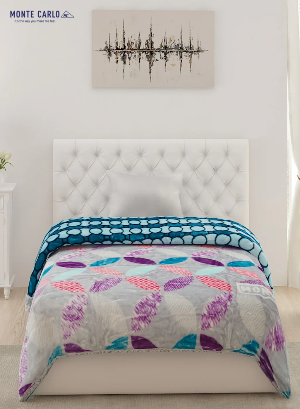 Single Bed Multicolor Mink Blanket - 2 Ply - Image 3