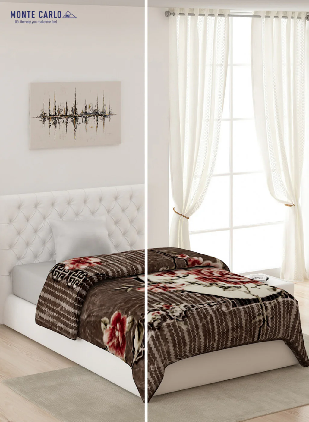 Single Bed Multicolor Mink Blanket - 2 Ply - Image 2