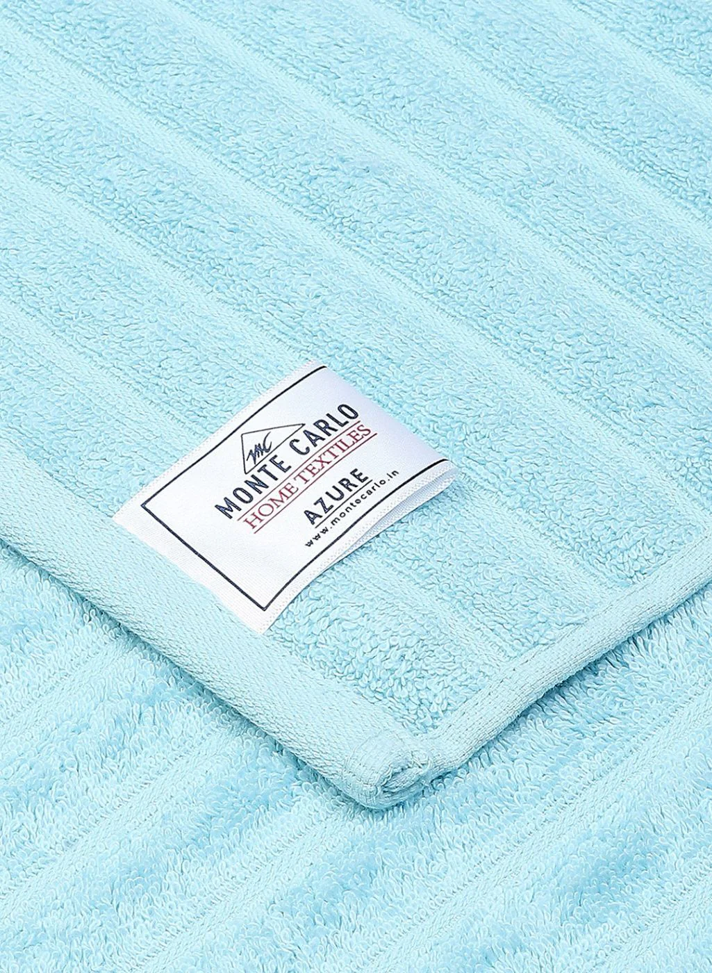 Sky Blue Cotton 525 GSM Towel Set Pack of 2 (1 Bath & 1 Hand Towel) - Image 4